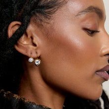 Load image into Gallery viewer, HART Bezel Heart Drop Earrings