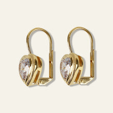Load image into Gallery viewer, HART Bezel Heart Drop Earrings