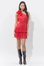 Load image into Gallery viewer, Adelyn Rae Bianca One Shoulder Pleated Cut Out Dress