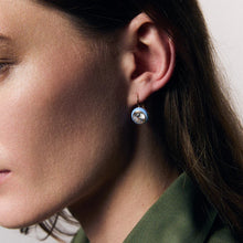 Load image into Gallery viewer, HART Blue Enamel Bezel Drop Earrings