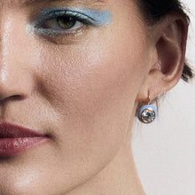 Load image into Gallery viewer, HART Blue Enamel Bezel Drop Earrings