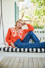 Load image into Gallery viewer, Brooks Avenue Emma Deep V Quilted Collar Blouse - Coral