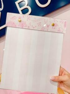 Pink Football Toile Notepad