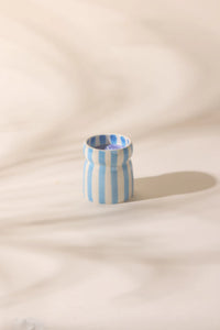 6.5 Oz Cabana Blue Striped Candle - Lost at Sea