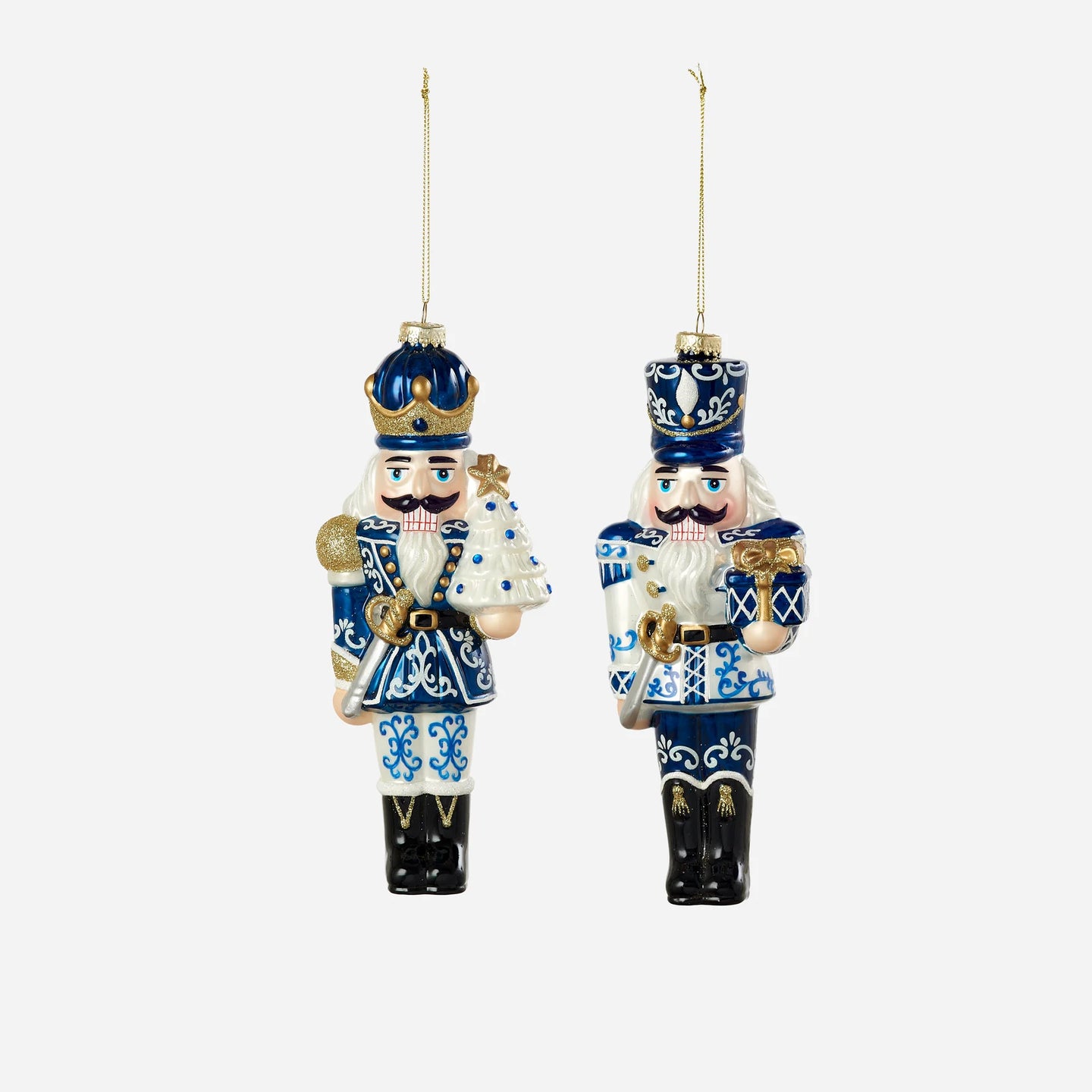 Blue & White Nutcracker Ornaments