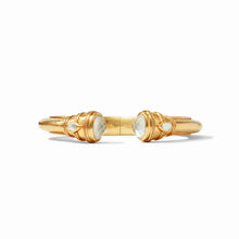 Load image into Gallery viewer, Julie Vos Gold Cannes Demi Cuff | Iridescent Clear Crystal | Regular