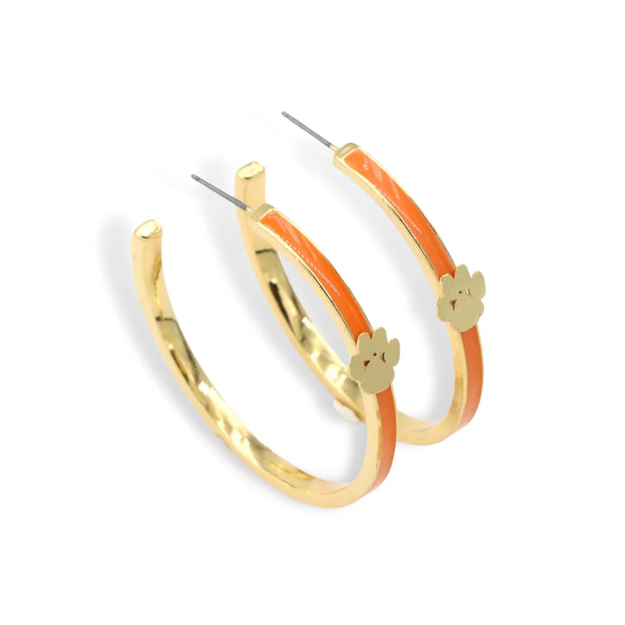 Brianna Cannon Clemson Logo Hoop Earrings