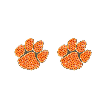 Brianna Cannon Clemson Pavé Logo Studs