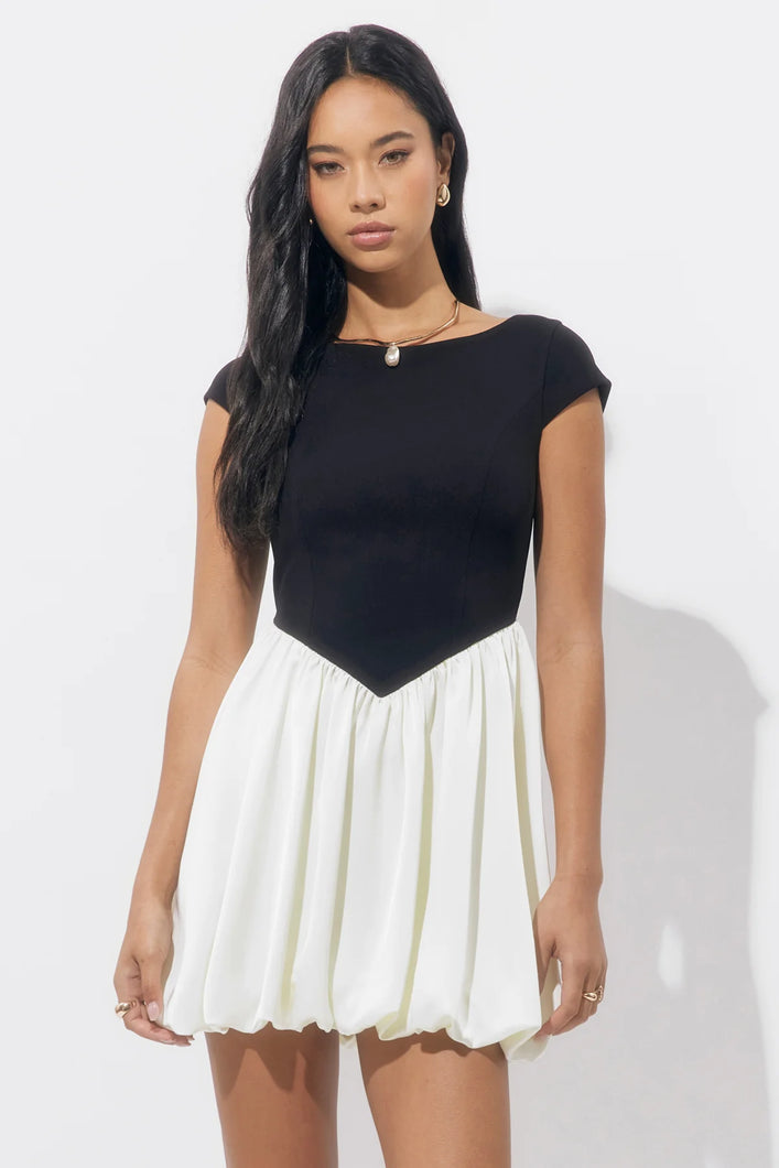 Adelyn Rae Color Blocked Bubble Mini Dress