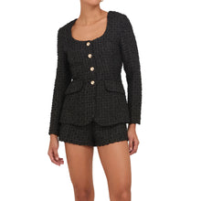 Load image into Gallery viewer, Amanda Uprichard LS Kya Romper | Black Tweed