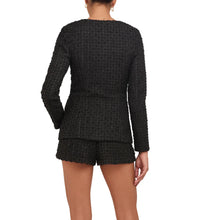 Load image into Gallery viewer, Amanda Uprichard LS Kya Romper | Black Tweed