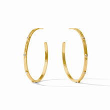 Load image into Gallery viewer, Julie Vos Gold Crescent Hoop | Cubic Zirconia | Extra Large