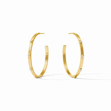 Load image into Gallery viewer, Julie Vos Gold Crescent Stone Hoop | Cubic Zirconia | Large