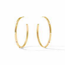 Load image into Gallery viewer, Julie Vos Gold Crescent Stone Hoop | Pearl | Extra Large