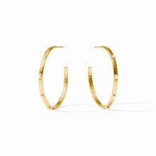 Load image into Gallery viewer, Julie Vos Gold Crescent Stone Hoop | Pearl | Large