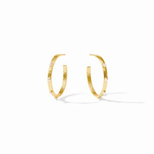 Load image into Gallery viewer, Julie Vos Gold Crescent Stone Hoop | Pearl | Medium