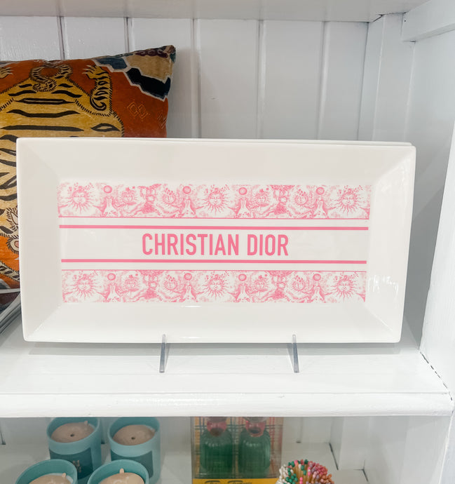 Serving Ceramic Tray | Toile Pink