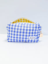 Load image into Gallery viewer, Sorority Gingham Quilted Makeup Bag