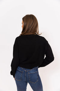 Karlie Black Vneck Collared Sweater