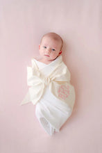 Load image into Gallery viewer, TBBC Bow Swaddle - Broadcloth | Palmetto Pearl