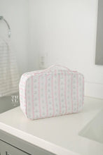 Load image into Gallery viewer, TRVL Bundle Up2 Hanging Toiletry Bag  | Ribbon Floral Pink
