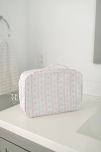 TRVL Bundle Up2 Hanging Toiletry Bag  | Ribbon Floral Pink