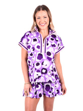 Load image into Gallery viewer, Emily McCarthy Poppy Pullover Top | Purple Collegiate Cheetah