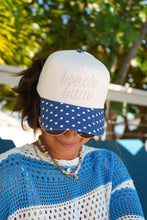 Load image into Gallery viewer, Beach Bum - Navy Polka Dot Hat