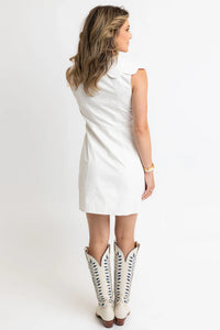 Karlie Ivory Scallop Sleeveless Dress