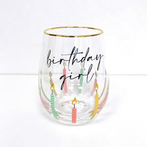 Birthday Stemless Wine Glass