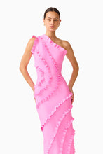 Load image into Gallery viewer, Elliatt Orelia Asymmetrical Ruffle Gown | Candy Pink