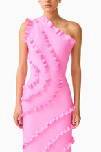 Load image into Gallery viewer, Elliatt Orelia Asymmetrical Ruffle Gown | Candy Pink