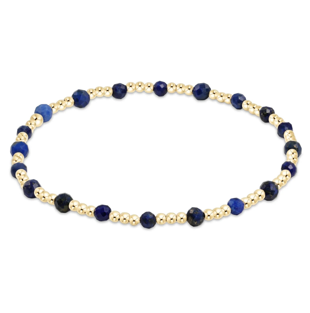enewton egirl Gemstone Gold Pattern 3mm Bead Bracelet - Lapis