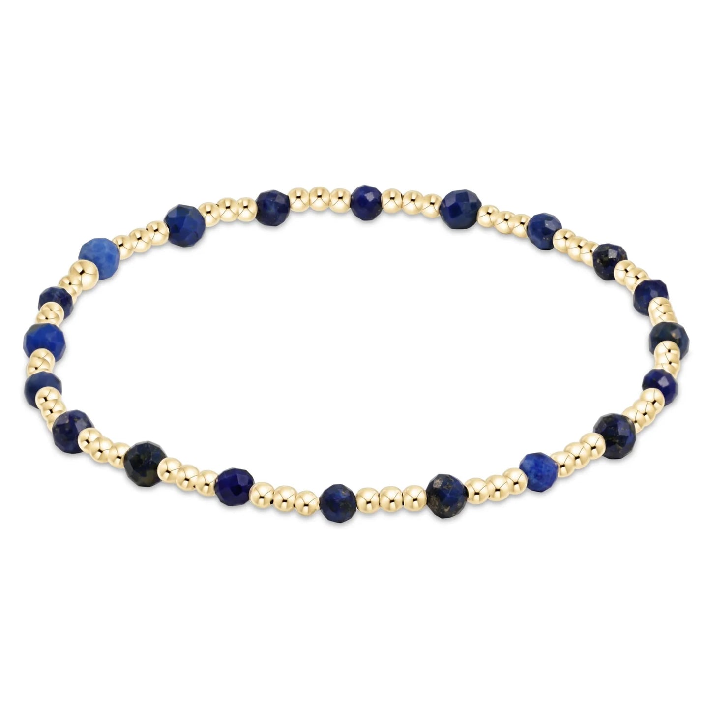 enewton egirl Gemstone Gold Pattern 3mm Bead Bracelet - Lapis