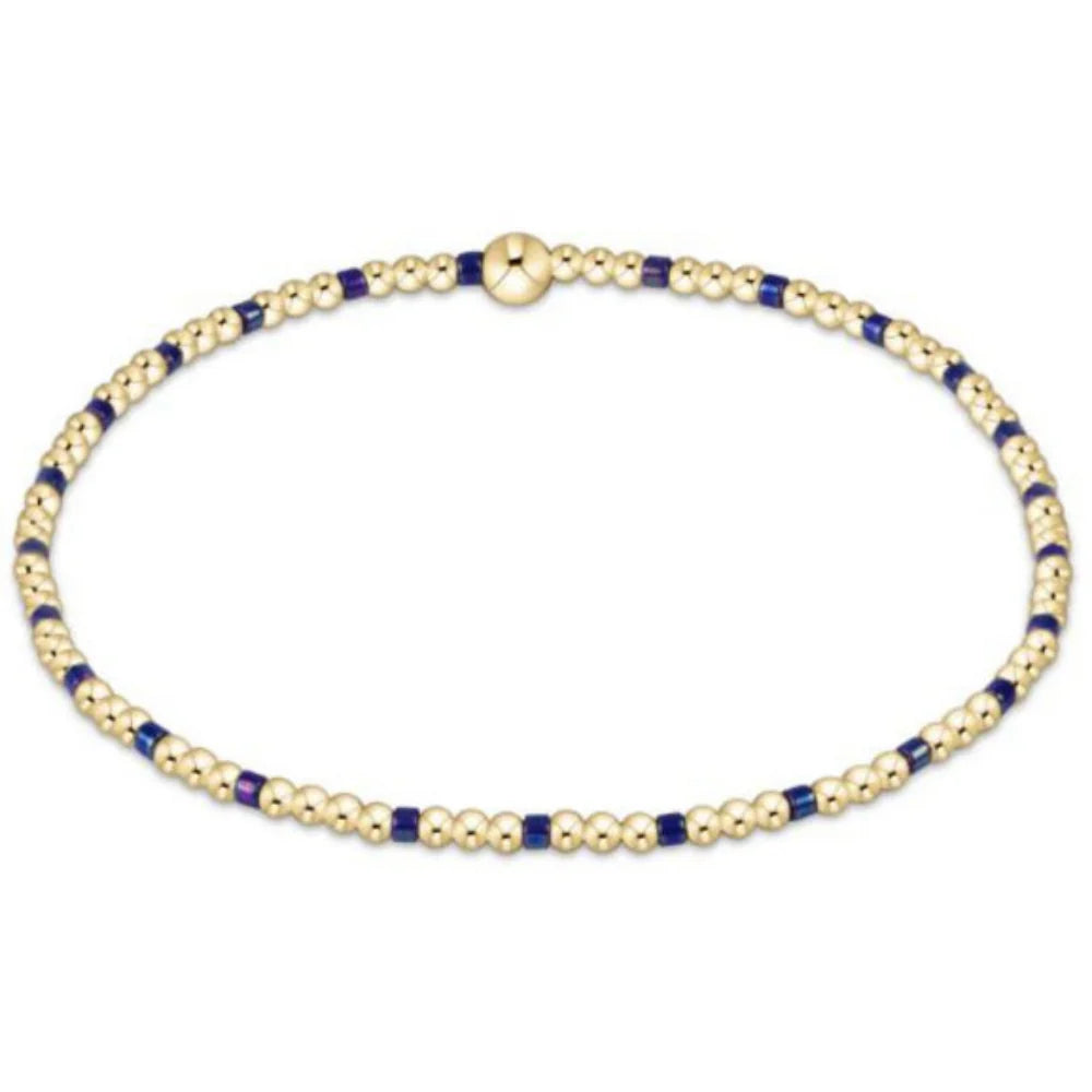 enewton Hope Sincerity Pattern 2mm Bead Bracelet - Blue Metallic