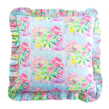 Load image into Gallery viewer, Evelyn &amp; Kate Pink Peony 20″ Square Decorative Ruffled Pillow