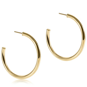 enewton Round Gold 1.5" Post Hoop - 3mm - Smooth