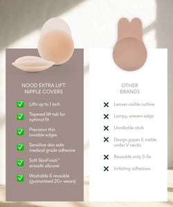 Nood No-Show Extra Lift Nipple Covers | Soft Tan