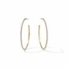 Load image into Gallery viewer, Julie Vos Gold Windsor Hoop | Cubic Zirconia | Large