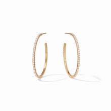 Load image into Gallery viewer, Julie Vos Gold Windsor Hoop | Cubic Zirconia | Medium