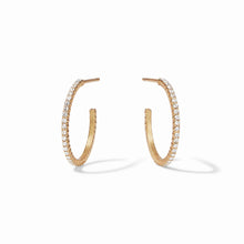 Load image into Gallery viewer, Julie Vos Gold Windsor Hoop | Cubic Zirconia | Small