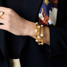 Load image into Gallery viewer, Julie Vos Essex Stone Bangle | Mother Of Pearl
