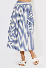 Load image into Gallery viewer, Adelyn Rae Emma Striped 3D Floral Detail Set | Blue/White