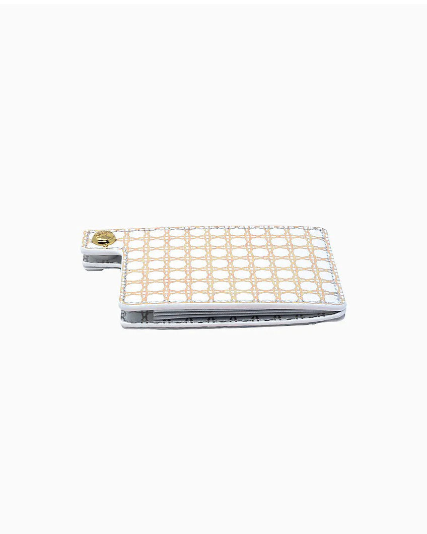 Lilly Pulitzer Expandable Phone Pocket | Gold Metallic Caning