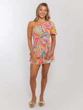 Load image into Gallery viewer, Karlie Bright Geometric Smocked Top