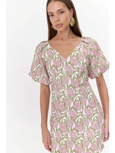 Load image into Gallery viewer, Adelyn Rae Myra Jacquard Puff Sleeve Mini Dress