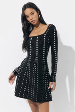 Load image into Gallery viewer, Adelyn Rae Kira Square Neck Stripe Sweater Mini Dress