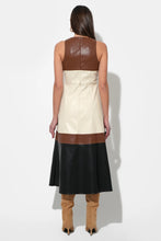 Load image into Gallery viewer, Adelyn Rae Caspia Vegan Leather Colorblock Midi Dress