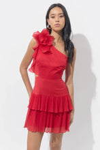Load image into Gallery viewer, Adelyn Rae Bianca One Shoulder Pleated Cut Out Dress