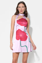 Load image into Gallery viewer, Adelyn Rae Kinsley Scarf Neck Printed Mini Dress | Lilac/Red